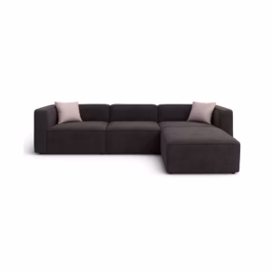Sofá Amsterdam con Puff  Modular Tela Antifluidos 241x85x70