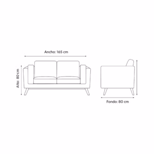 BINDELUX103 Sofá Gentil 2 puestos Gris Lona anti fluidos 165x80x80_01_04