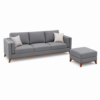 BINDELUX105 Sofá con puff Gianluca 4 puestos Azul Terciopelo premium _06