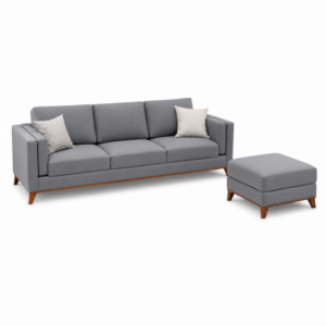 BINDELUX105 Sofá con puff Gianluca 4 puestos Azul Terciopelo premium _06