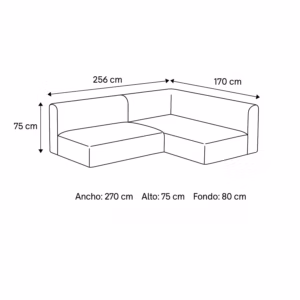 BINDELUX1167-DGR Sofá en L Derecho Benito Poliéster anti fluidos Gris_03