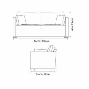 BINDELUX128 Sofá Misael 3 puestos Gris Lona anti fluidos 200x90x85_03