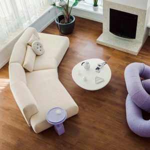 SALABIN-1049 Sofá Vitoria 3 cuerpos Beige Terciopelo Anti Fluidos 3