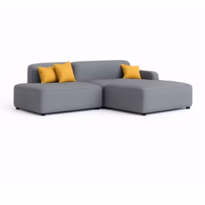 Sofá en L Sky con Banqueta Modular Tela Antifluidos 220x100x75