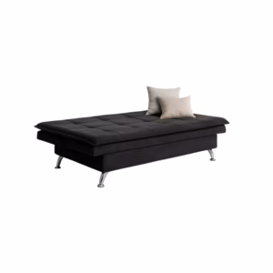SOFCAM-BIDE-906 Sofá Cama Lionel 3 puestos Negro Terciopelo amigable con las mascotas 193x102x99_03