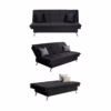 SOFCAM-BIDE-906 Sofá Cama Lionel 3 puestos Negro Terciopelo amigable con las mascotas 193x102x99_04