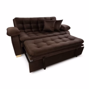 SOFCAM-BIDE-910 Sofá Cama Misael 3 puestos Marrón Terciopelo amigable con las mascotas 180x90x130_01