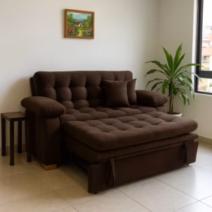 SOFCAM-BIDE-910 Sofá Cama Misael 3 puestos Marrón Terciopelo amigable con las mascotas 180x90x130_04