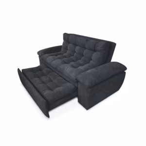 SOFCAM-BIDE-914 Sofá Cama Najim 3 puestos Gris Terciopelo amigable con las mascotas_01