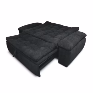SOFCAM-BIDE-914 Sofá Cama Najim 3 puestos Gris Terciopelo amigable con las mascotas_03
