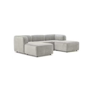 Sofá con Puff Bocelli Tela pet friendly Antifluidos 260x85x75