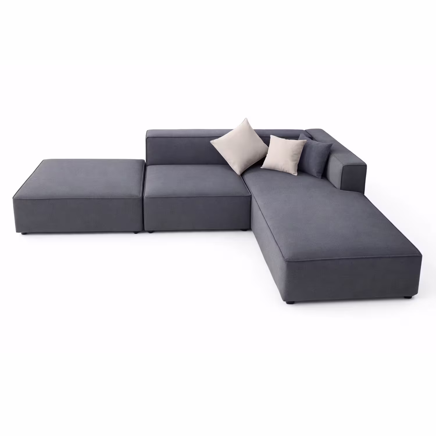 BINDELUX116-D Sofá en L Derecho Amiens Poliéster anti fluidos Gris_08 Sofá en L Amiens Tela Antifluidos 276x70x70