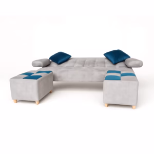 SALABIN-1013 Sofá Cama con dos puff Noah 3 cuerpos Gris_02