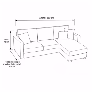 SECENL11382-D Sofá en L Derecho Life Poliéster anti fluidos Gris_06