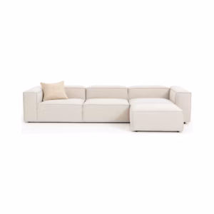 Sofá Livay Moderno con Puff Tela Antifluidos 5 Puestos 315x85x68