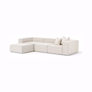 Sofá Livay con Puff Tela Antifluidos 5 Puestos 329x85x68