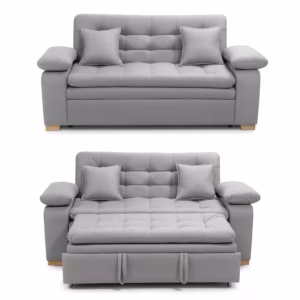 SALABIN-1019-10-2 Sofá Cama Maury 2 puestos Gris Terciopelo amigable con las mascotas y anti fluidos_07