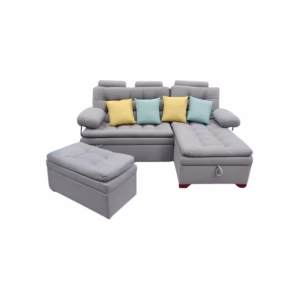 SOFLMZEBE Sofá cama en L Izquierdo Zeus Terciopelo amigable con las mascotas y anti fluidos Beige_01