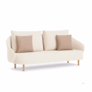 Sofá Luis 3 Puestos Beige Escandinavo Tela Antifluidos 224x90x94
