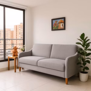 SOFCAM-BIDE-903 Sofá Cama Khaled 3 puestos Gris Lona anti fluidos 200x80x85_01