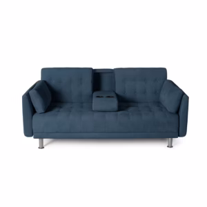SOFCAM-BIDE-908 Sofá Cama Lucián 2 puestos Azul Terciopelo amigable con las mascotas 180x84x83_01