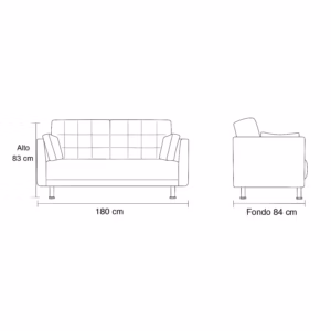SOFCAM-BIDE-908 Sofá Cama Lucián 2 puestos Azul Terciopelo amigable con las mascotas 180x84x83_06