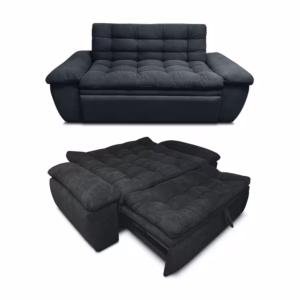 SOFCAM-BIDE-914 Sofá Cama Najim 3 puestos Gris Terciopelo amigable con las mascotas_09