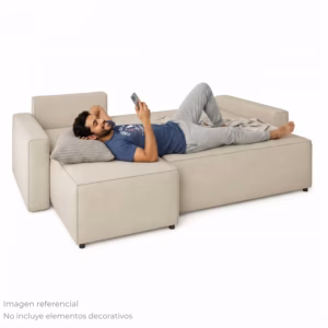 SECENL11377 Sofá en L Reclinable Izquierdo Ohio Poliéster anti fluidos Beige_06 (1)