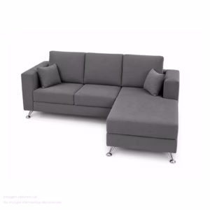 SECENL11386 Sofá en L Derecho Quibor Poliéster anti fluidos Gris_02